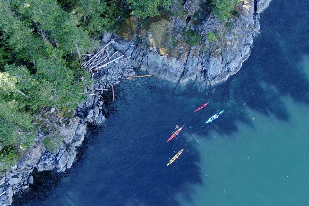 Kayak adventure at the Discovery Islands in British Columbia